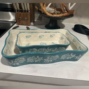 Floral Blue and White Baking Dishes